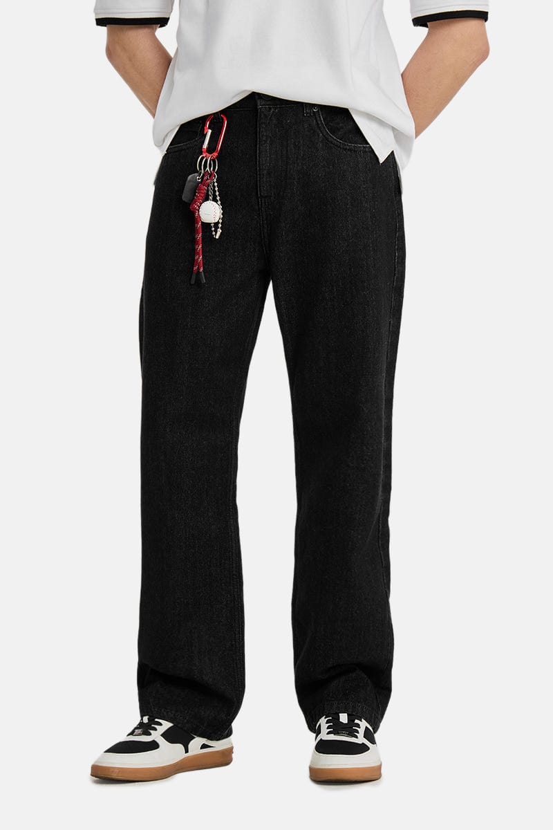 Straight Fit Washed Jeans